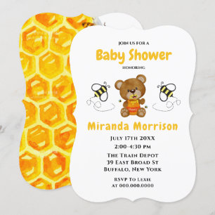 Süße Teddybär-Hummel-Baby-Shower-Einladungen Einladung