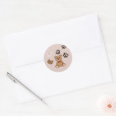 Süße Teddybär-Illustration Runder Aufkleber (Umschlag)