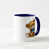 Süße Teddybär-Illustration Tasse (VorderseiteRechts)