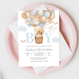 Süße Teddybär-Junge-Baby-Shower-Einladung Einladung