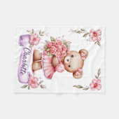 Süße Teddybär Kinder Fleece Decke Mädchen (Vorderseite (Horizontal))