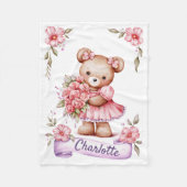 Süße Teddybär Kinder Fleece Decke Mädchen (Vorderseite)
