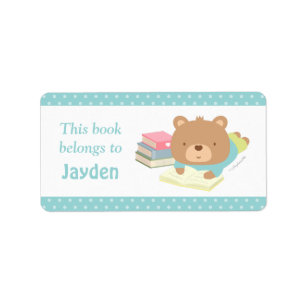 Süße Teddybär-Kinderbuch-Etiketten Adressaufkleber
