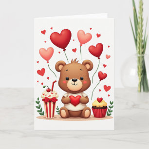 Süße Teddybär-Liebesherzen-Karte Karte
