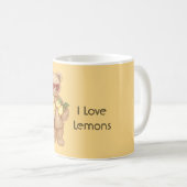 Süße Teddybär-Limonien-Herzbrille Kaffeetasse (VorderseiteRechts)