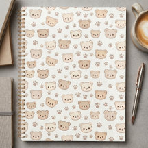 Süße Teddybär-Muster-Notizbuchcover-Hintergrund