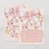 Süße Teddybär-Nursery-Blumen-Insert Begleitkarte (Vorne/Hinten)