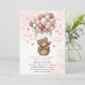 Süße Teddybär-Party Einladung (Stehend Vorderseite)