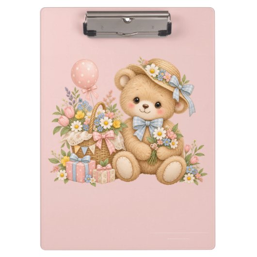 Süße Teddybär-Party-Gestaltung Klemmbrett (Vorderseite)
