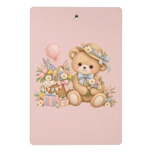 Süße Teddybär-Party-Gestaltung Mini Klemmbrett (Rückseite)