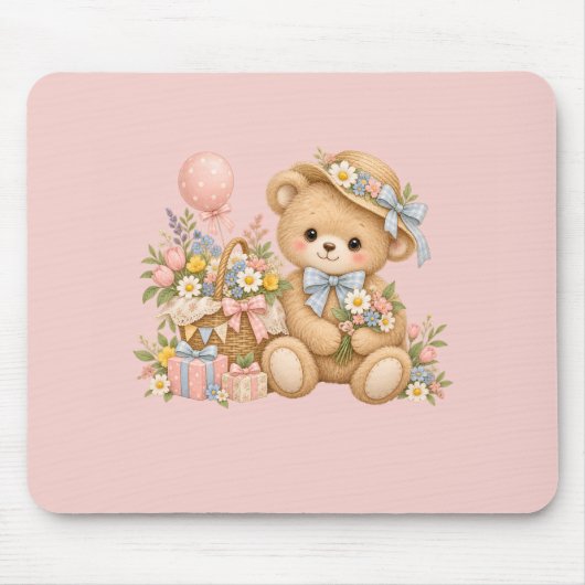 Süße Teddybär-Party-Gestaltung Mousepad (Vorne)