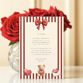 Süße Teddybär-Valentinsliebesbrief-Gedichtkarte Einladung