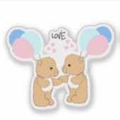 Süße Teddybären Ballons Liebe Aufkleber (Vorderseite)