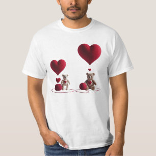 Süße Teddybären großes kleines Herz Herren-Value-S T-Shirt