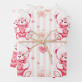 Süße Teddybären halten Herzen Geschenkpapier Set (Beispiel)