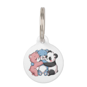 Süße Teddybären mit Panda Haustiermarke