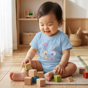 Süße Teddybären und Ballons Illustration Baby T-shirt