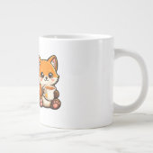 Süße Teeluchs-Illustration – Gemütlicher Fuchs bei Jumbo-Tasse (Rechts)