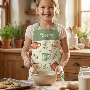 Süße Teeparty Blumen Cottagecore Kinder Schürze
