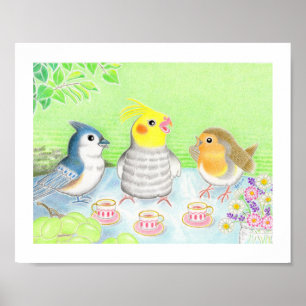 Süße Teeparty-Kunstposter für das Kinderzimmer Poster
