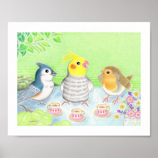 Süße Teeparty-Kunstposter für das Kinderzimmer Poster (Vorne)
