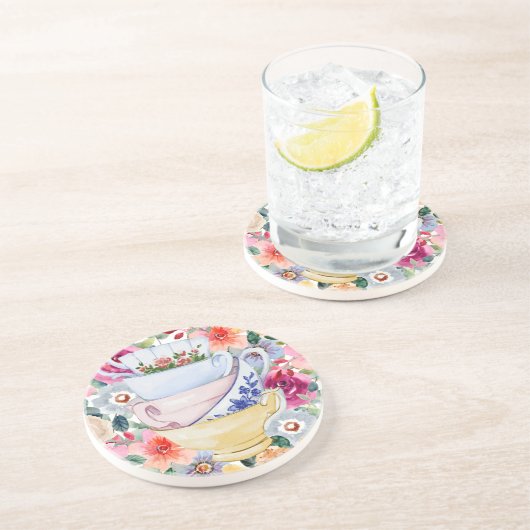 Süße Teetassen Blumen Getränkeuntersetzer (Seite)