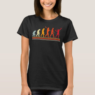 Süße Tennisspieler Evolution Retro Vintage Farbe, T-Shirt