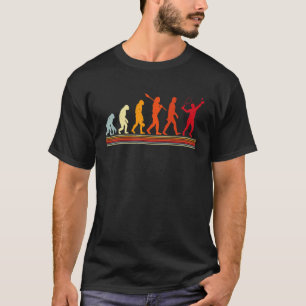 Süße Tennisspieler-Evolution Retro Vintage Farbe T-Shirt