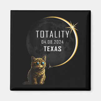 Süße Texas Totale Sonnenfinsternis Katze Magnet