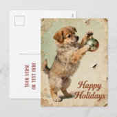 Süße Text Saison Grüße Welpen Postkarte (Vorne/Hinten)