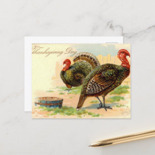 süße Thanksgiving-Feiertags-vintage Truthahn Postk Postkarte