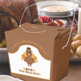 Süße Thanksgiving-Truthahn-Braune-Reste-Mitnahme Geschenkschachtel