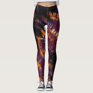 Süße Tie Dye Halloween Orange Lila Schwarzes Muste Leggings