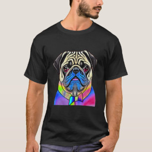 Süße Tie & Dye-Mops-Hundegesicht-Hunde Männer Frau T-Shirt