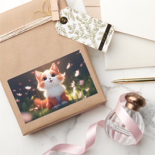 Süße Tier #0001 Rechteckiger Aufkleber (Schenken)