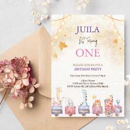 süße Tier 1. Party Einladung