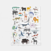 Süße Tier ABC Alphabet Kinder Fleecedecke (Vorderseite)