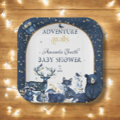 Süße Tier Adventure Night Sky Baby Dusche Pappteller