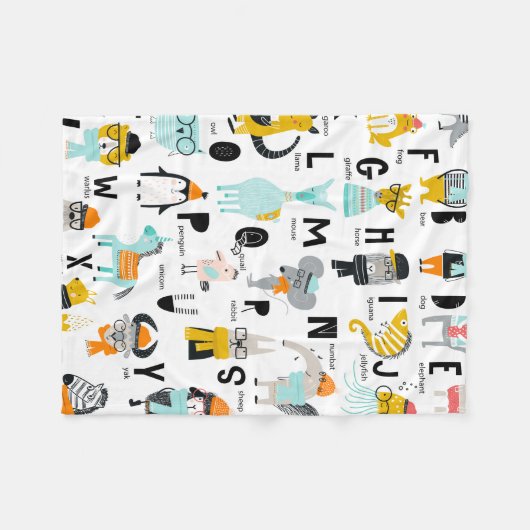 Süße Tier Alphabet | Einige haben Hasen Fleecedecke (Vorderseite (Horizontal))