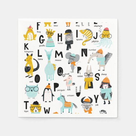Süße Tier Alphabet | Einige haben Hasen Serviette (Vorderseite)