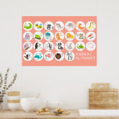 Süße Tier Alphabet Poster (Küche)