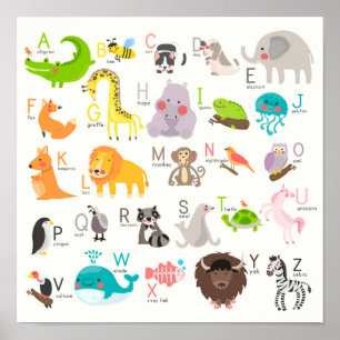 Süße Tier Alphabet Poster
