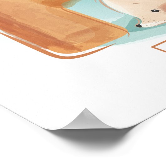 Süße Tier Alphabet Poster (Ecke)