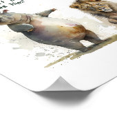 Süße Tier Art - "Das Hippo hat es nicht getan" Poster (Ecke)