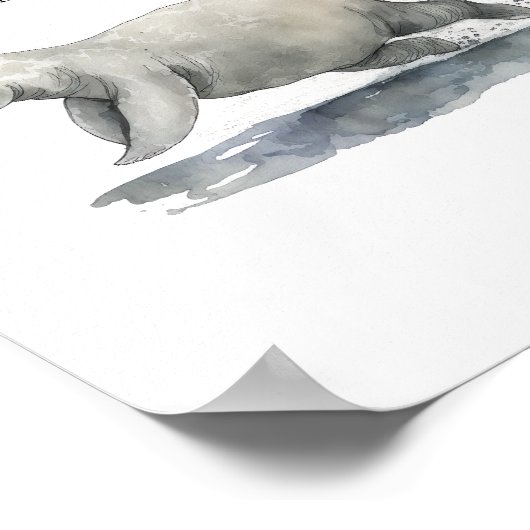 Süße Tier art - Rennmanatee Poster (Ecke)