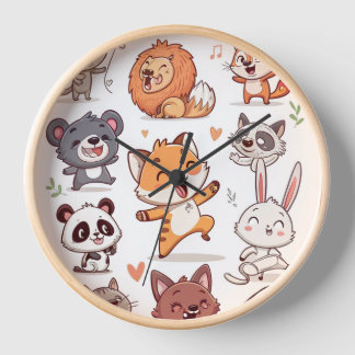 Süße Tier-Aufkleber-Tabelle Adorable CSticker Uhr