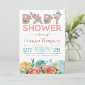Süße Tier Baby Dusche Einladung (Stehend Vorderseite)