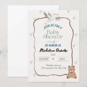 Süße Tier Baby Dusche Einladung (Vorne/Hinten)