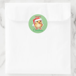 Süße Tier Baby Küken Weihnachtskostüm Runder Aufkleber