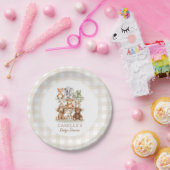 Süße Tier-Baby-Party Gingham Pappteller (Party)